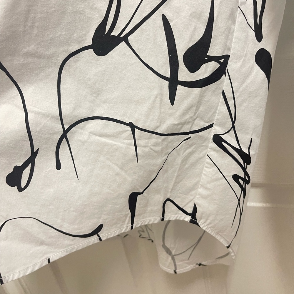 Finley White and Black Pattern Button down - Picture 8 of 11